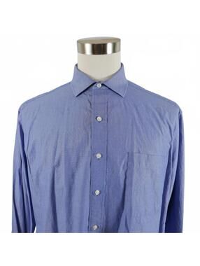 Tommy Hilfiger Mens Cotton Regular Button Up Blue Shirt 17 32/33